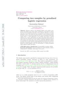 Comparing two samples by penalized logistic regression