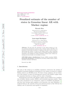 Penalized estimate of the number of states in Gaussian linear AR with
  Markov regime