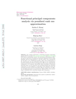 Functional principal components analysis via penalized rank one
  approximation