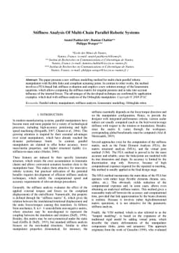 Stiffness Analysis Of Multi-Chain Parallel Robotic Systems