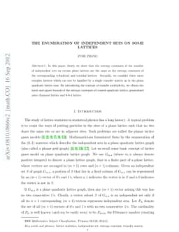 The enumeration of independent sets on some lattices