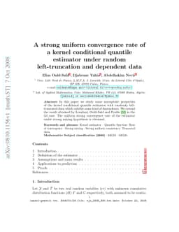A strong uniform convergence rate of a kernel conditional quantile
  estimator under random left-truncation and dependent data
