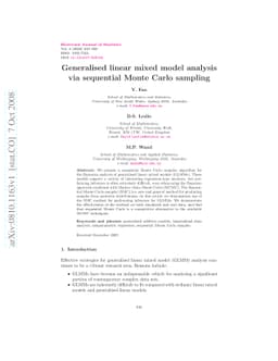 Generalised linear mixed model analysis via sequential Monte Carlo
  sampling