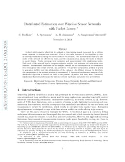 Distributed Estimation over Wireless Sensor Networks with Packet Losses