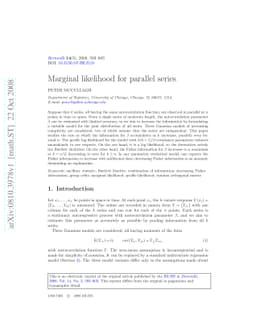 Marginal likelihood for parallel series