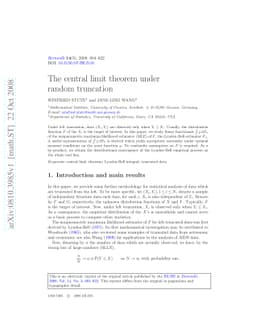 The central limit theorem under random truncation