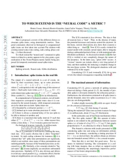 To which extend is the "neural code" a metric ?