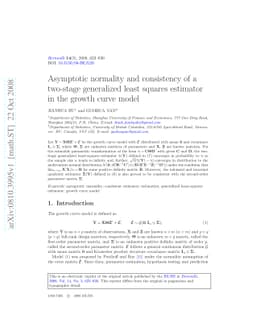 Asymptotic normality and consistency of a two-stage generalized least
  squares estimator in the growth curve model