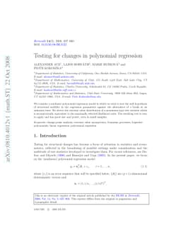Testing for changes in polynomial regression