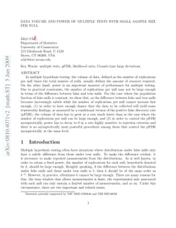 Data volume and power of multiple tests with small sample size per null
