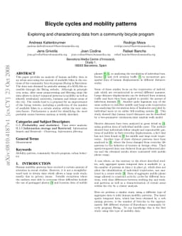 Bicycle cycles and mobility patterns - Exploring and characterizing data
  from a community bicycle program