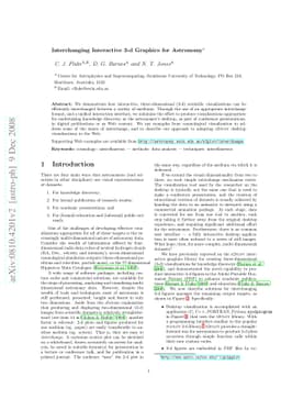 Interchanging Interactive 3-d Graphics for Astronomy