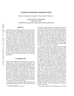 Learning Isometric Separation Maps