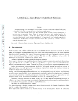 A topological chaos framework for hash functions