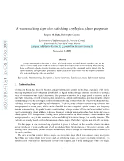 A watermarking algorithm satisfying topological chaos properties