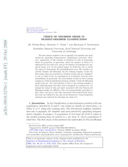 Choice of neighbor order in nearest-neighbor classification