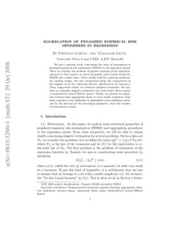 Aggregation of penalized empirical risk minimizers in regression
