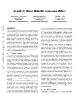 An Activity-Based Model for Separation of Duty
