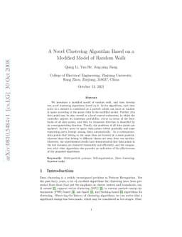 A Novel Clustering Algorithm Based on a Modified Model of Random Walk