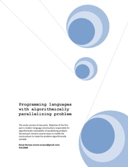 Programming languages with algorithmically parallelizing problem