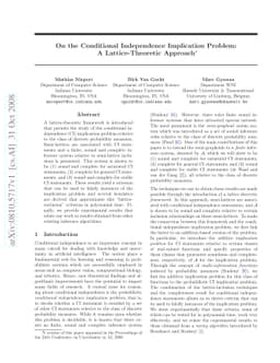 On the Conditional Independence Implication Problem: A Lattice-Theoretic
  Approach