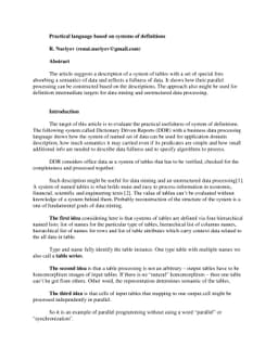 Practical language based on systems of definitions