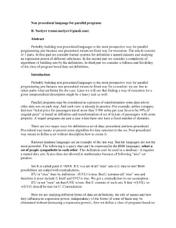 Non procedural language for parallel programs