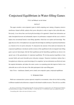 Conjectural Equilibrium in Water-filling Games