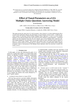 Effect of Tuned Parameters on a LSA MCQ Answering Model