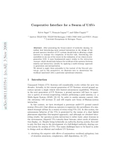 Cooperative interface of a swarm of UAVs
