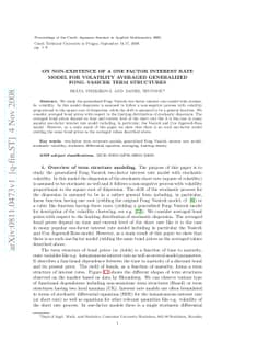 On non-existence of a one factor interest rate model for volatility
  averaged generalized Fong-Vasicek term structures