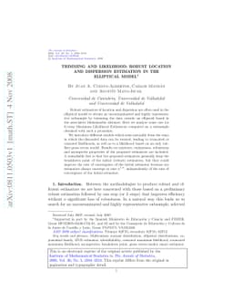 Trimming and likelihood: Robust location and dispersion estimation in
  the elliptical model