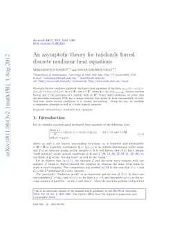 An asymptotic theory for randomly forced discrete nonlinear heat
  equations