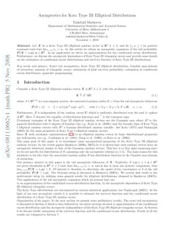 Asymptotics for Kotz Type III Elliptical Distributions