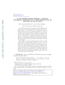 On the Behrens--Fisher problem: A globally convergent algorithm and a
  finite-sample study of the Wald, LR and LM Tests