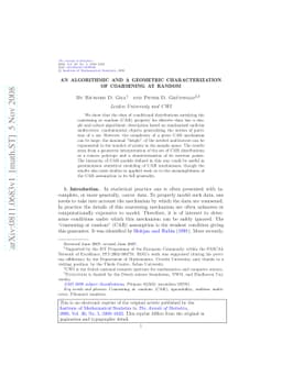 An Algorithmic and a geometric characterization of coarsening at random