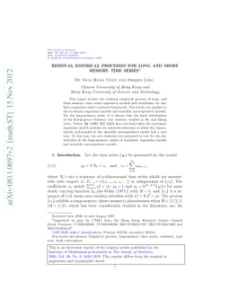 Residual empirical processes for long and short memory time series