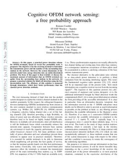 Cognitive OFDM network sensing: a free probability approach