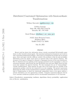 Distributed Constrained Optimization with Semicoordinate Transformations