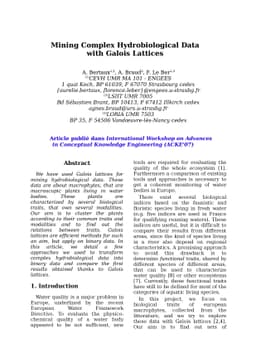 Mining Complex Hydrobiological Data with Galois Lattices