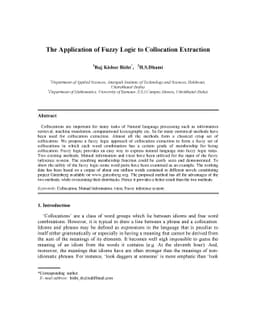The Application of Fuzzy Logic to Collocation Extraction