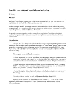 Parallel execution of portfolio optimization