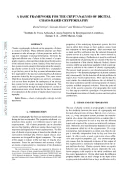 A Basic Framework for the Cryptanalysis of Digital Chaos-Based
  Cryptography