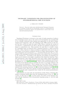 Necessary Conditions for Discontinuities of Multidimensional Size
  Functions