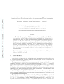 Aggregation of autoregressive processes and long memory