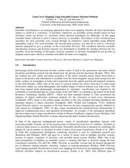 Land Cover Mapping Using Ensemble Feature Selection Methods