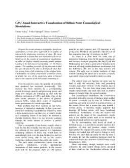 GPU-Based Interactive Visualization of Billion Point Cosmological
  Simulations