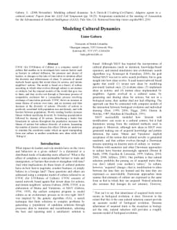 Modeling Cultural Dynamics