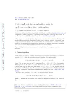 Universal pointwise selection rule in multivariate function estimation