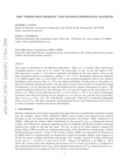 The "north pole problem" and random orthogonal matrices